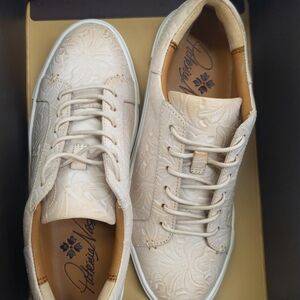 Patricia Nash Cream Embossed Sneakers